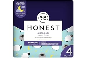 THE HONEST COMPANY Honest Overnight Diapers, Sleepy Sheep, Size 4-24 ct