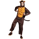Monkey Costume Adult Funny Animal Onesie for Cosplay & Parties Adult Monkey Jumpsuit Pajama