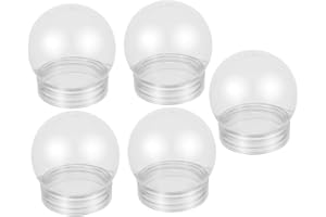 Healifty 5pcs DIY Transparent Plastic Snow Globe Balls with Screw Cap Clear Fillable Jars for Craft Christmas