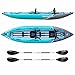 Driftsun Rover 120/220 Inflatable Tandem White-Water Kayak with High Pressure Floor and EVA Padded Seats with High Back Support, Includes Action Cam Mount, Aluminum Paddles, Pump and More