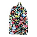 Loungefly Alice in Wonderland All Over Print Backpack , Black , Standard 