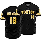 Men's #18 City Baseball Jerseys,90S Hip Hop Button Down Baseball Movies Jersey Shirts Stitched