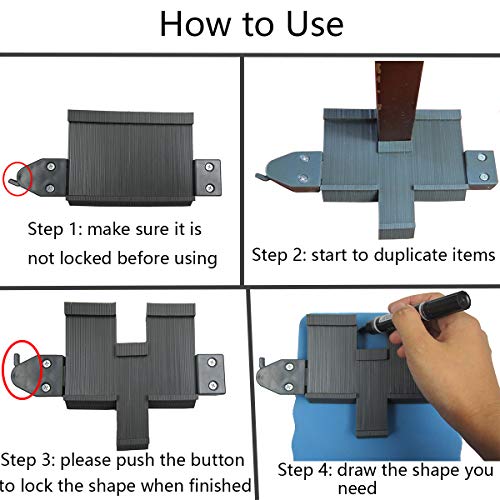 image for SYITCUN Contour Gauge Duplicator 5 Inch Outline Gauge Irregular Profil