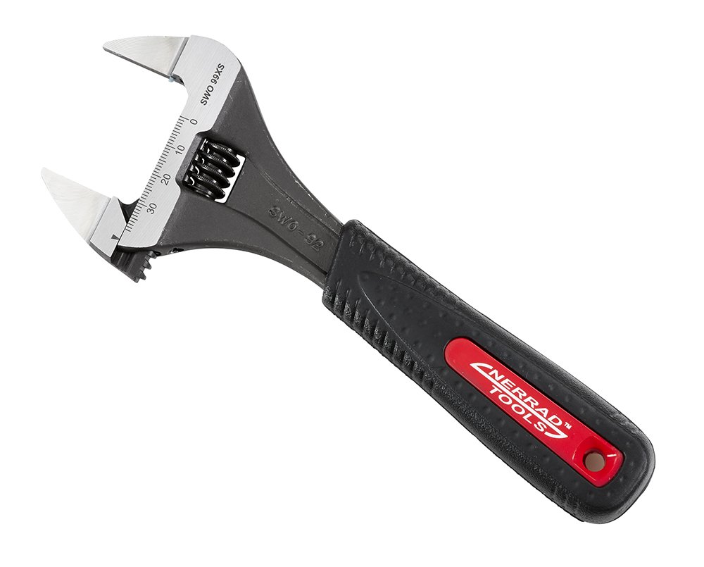 Nerrad Tools NTSWO8XS Extra Slim Adjustable Super Wide Opening Irega Wrench, Silver, 8-Inch