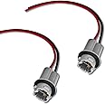 Hirificing 2PCS T15 Harness Pigtail Socket, 194 Bulb Socket Tail Light Wire Wiring Harness T10 T13 T15 Turn Signal Brake Side Marker Light Bulb Adapter Cable Harness Connector for GM Chevrolet (Grey)