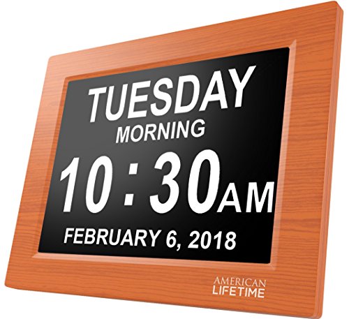 American Lifetime, Newest Version, Day Clock Extra Large Impaired Vision Digital Clock with Battery Backup and 5 Alarm…