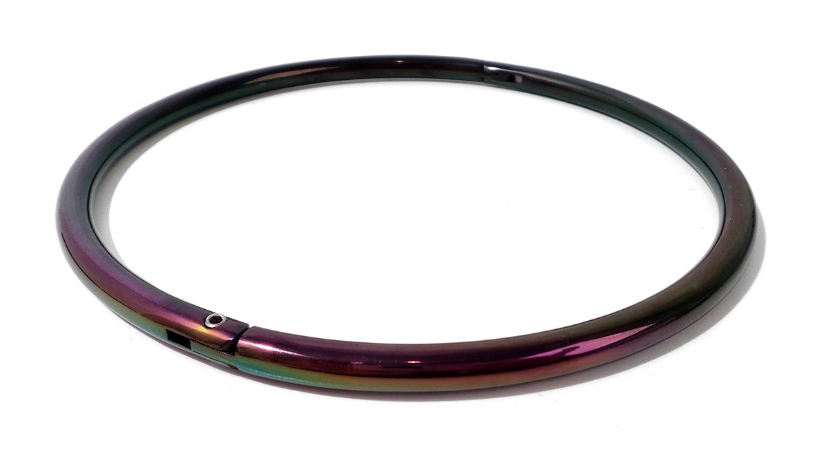 Eternity Style Black Titanium Collar Locking Neck Restraint with Velvet