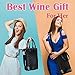 Tirrinia Insulated Wine Carrier Tote - Travel Padded 2 Bottle Wine/Champagne Cooler Bag with Handle and Adjustable Shoulder Strap + Free Corkscrew, Great Wine Lover Gift, Black