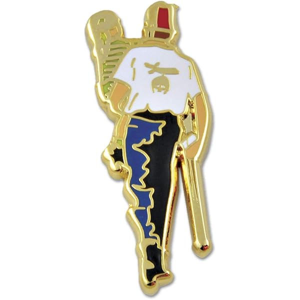 Square & Compass Shriner Masonic Lapel Pin - 1 Inch Wide, White & Gold, Butterfly Clutch Backing, Perfect Mason Gift - View #4
