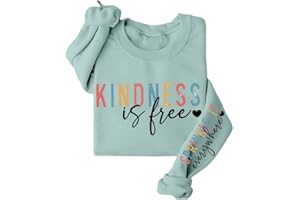 GAQEUWR Pullover Sweater Women Kindness Is Free Sprinkle It Everywhere Sweatshirts Funny Kindness Long Sleeve Tops Shirt