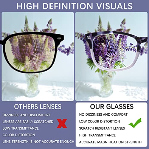 VIDEBLA 5 Pack Blue Light Blocking Reading Glasses,Spring Hinge Computer Readers for Women Men,Anti UV Ray Filter Nerd Eyeglasses(Mix-2, 2.00)