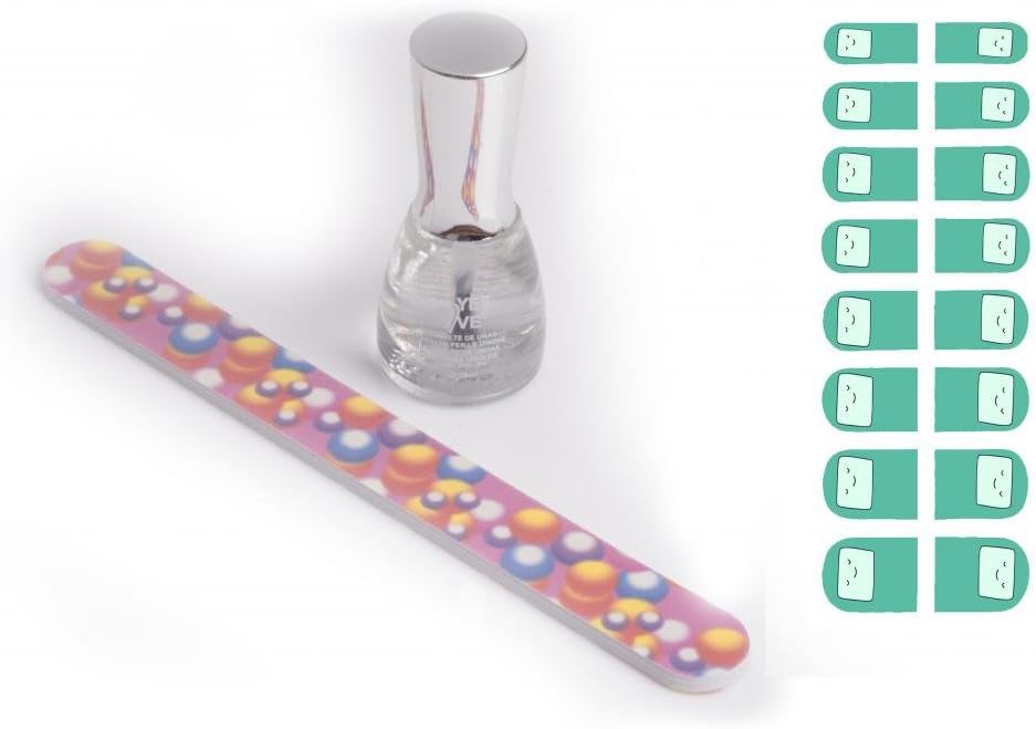 Easy to use, High Quality Nail Art For Every Occasion! With Top Coat Varnish and Emery Board Beemo