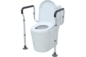 Loyoda Toilet Handle Height-Adjustable Leg Toilet Safety Frame Medical Grade Aluminum Alloy Sturdy Toilet Safety Rail Provides Support for Seniors, Disabled and Pregnant Women
