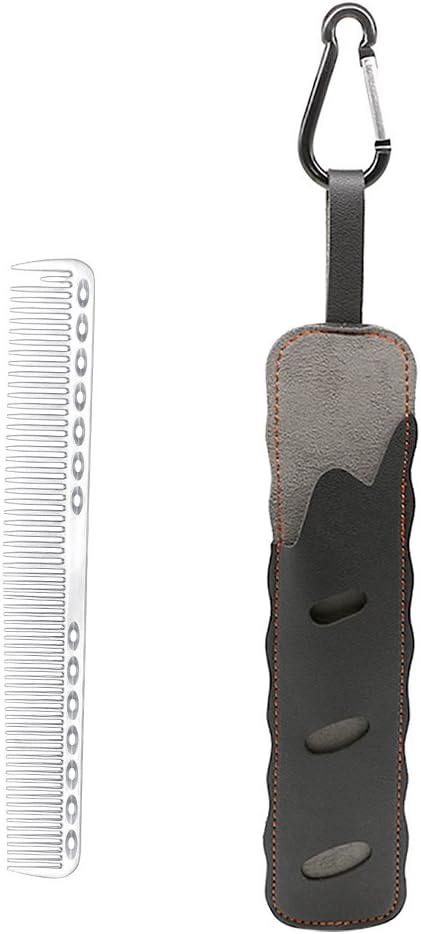 Pro 1 Pcs Hand Made Metal Men Haircut Antistatic Titanium Alloy Hairdressing Cut Comb for Hairdresser A-03 Salon Hair Steel Comb (Silver)
