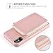 ZVE Wallet Case for Apple iPhone Xs and iPhone X, 5.8 inch, Leather Wallet Case with Card Holder Slot Zipper Wallet Pocket Purse Handbag Protective Cover for Apple iPhone Xs 2018 - Rose Gold
