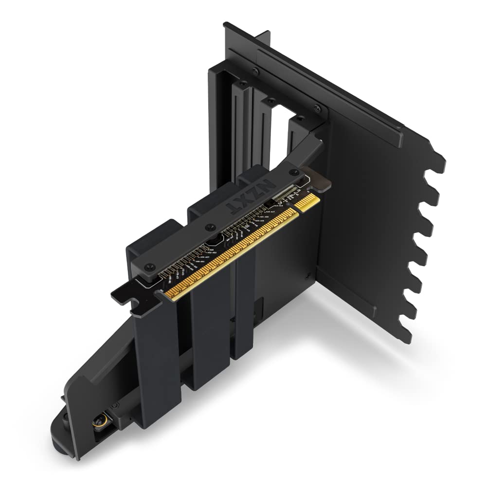 NZXT Vertical GPU Mounting Kit - AB-RH175-B1-175 mm PCIe 4.0x16 Riser-Kabel – GPU-Halterung – Robuste Stahlhalterung – Nur kompatibel mit Gehäusen der H5-, H7- und H9-Serie - Schwarz