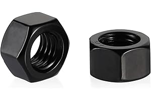 MELLEWELL 3/8-16" Hex Nuts, Stainless Steel 304 Hex Nut, Black Oxide Finish, Quantity 25