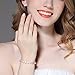 BAMOER Classic Luxury Rose Gold Plated Bracelet with Sparkling White Cubic Zirconia Stones for Women Grils for Her 7.5 Inches