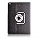 Thankscase Case Compatible with iPad Pro 12.9 Inch 2015 Release, Swivel Case Build-in Pencil Holder and Wallet Pocket and Hand Strap for iPad Pro. (Diamond Black)