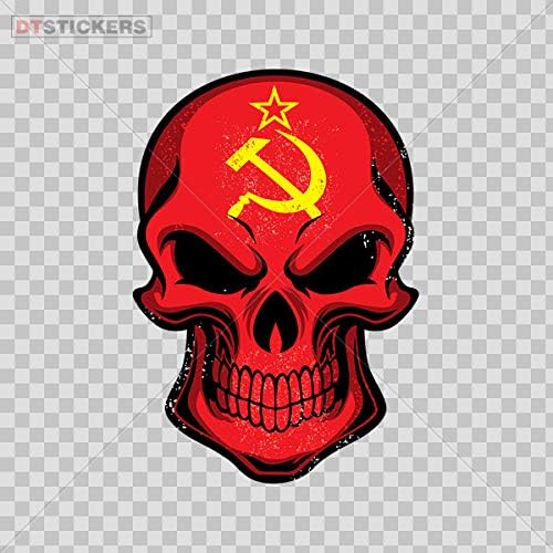 Stickers Hobby Vinyl Decal Soviet Union Flag Red Skull Hobby Decor 10 X 6.91 in.