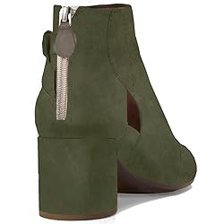 MOOMMO Women Open Toe Booties Sandals Heel Olive
