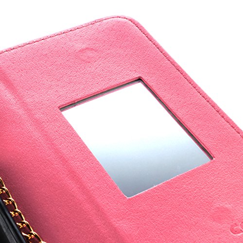 Galaxy S6 Edge+ Plus Wallet Case, CoverON [ClutchCase Series] Phone Cover Purse + LCD + Mirror Handbag Carrying Case For Samsung Galaxy S6 Edge+ Plus - Hot Pink - Thumbnail 5