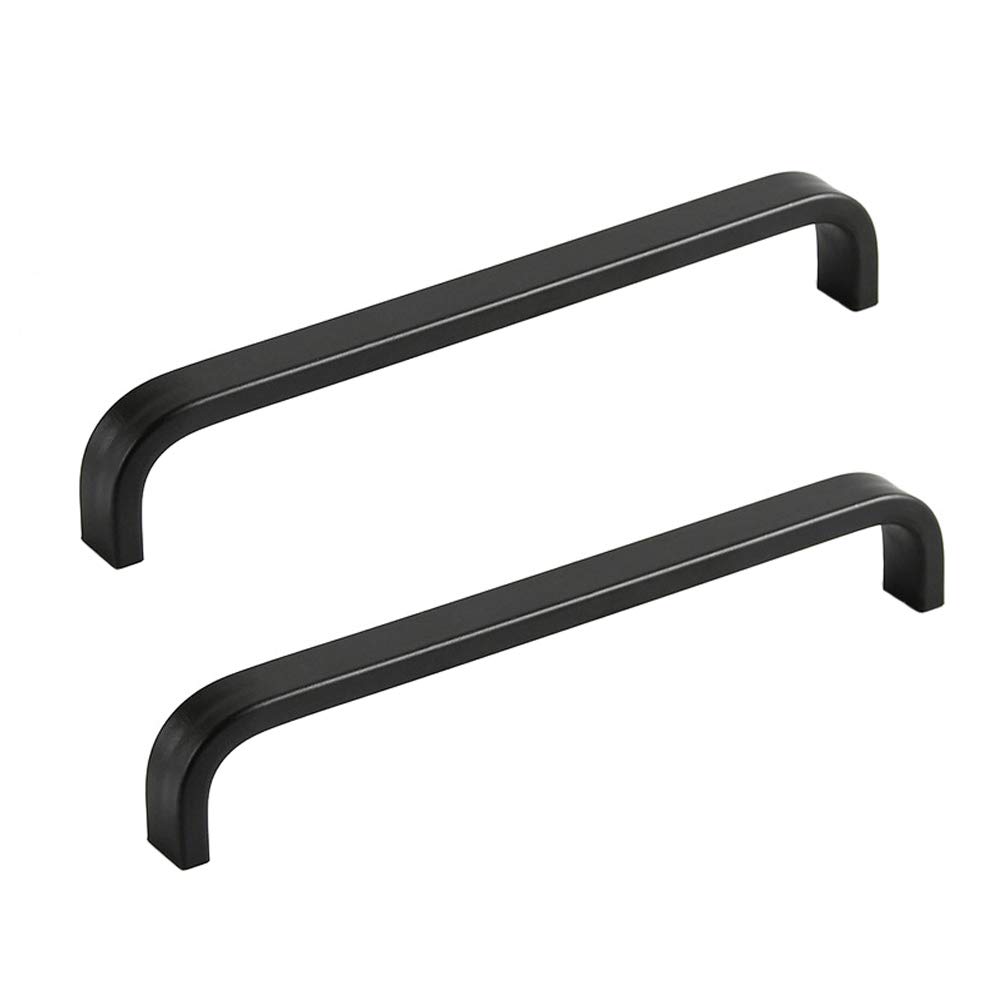 ANSIEDIO 2pcs Black Aluminum Alloy Cabinet Cupboard Closet Wardrobe Door Drawer Knobs Pull Handles (160mm)