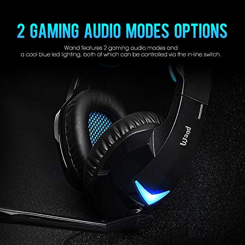 SADES PC Gaming Headset -Wand- 7.1 Surround Sound USB Input Plug Over-Ear Headphones with Noise Isolating Microphone and Adjustable Headband for Computer Gamers