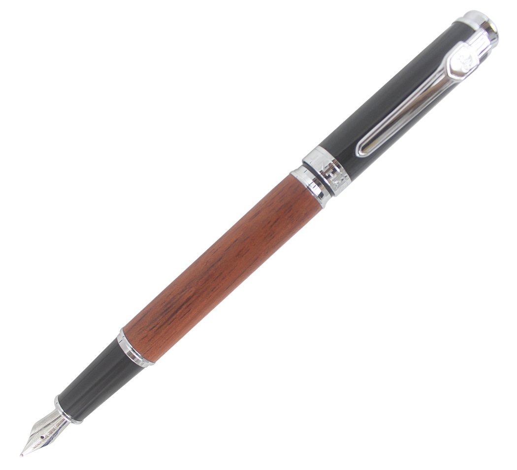 Abcsea Noble Real Wood Fountain Pen Medium Nib Vintage Style - Red Wood