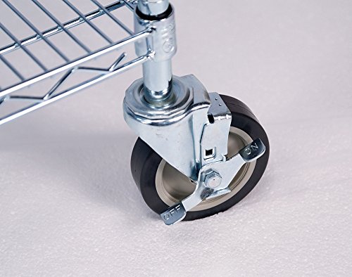 Lakeside R247272CC-4 Round Post Wire Cart, 4 Shelf, 24"D X 72"L X 72"H (78" Oah) - Thumbnail 2