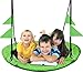 PACEARTH 40 Inch Saucer Tree Swing Flying 660lb Weight Capacity 2 Added Hanging Straps Adjustable Multi-Strand Ropes Colorful Safe and Durable Swing Seat for Children-Green