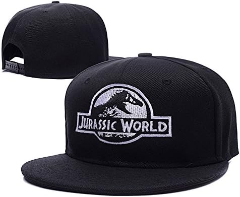 YUDUODUO Jurassic World Logo Adjustable Snapback Caps Embroidery Hats - Black