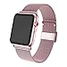 ADWLOF Compatible for Apple Watch Band 42mm 44mm,Stainless Steel Mesh Sport Wristband Loop with Strong Magnetic Closure Strap for iWatch Series 1,2,3,4,Rose Gold