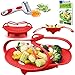 PREMIUM Silicone Vegetable Steamer Basket - Red - 8