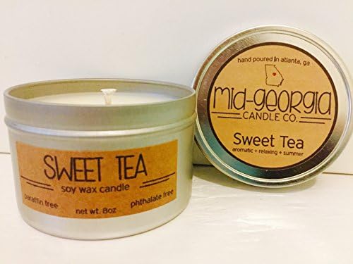 8oz. Sweet Tea Soy Wax Candle/Clean Burning/Highly Scented/Travel Tin