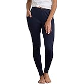 Fair Indigo Women's 100% Organic Pima Cotton Leggings Pants with Pocket - 30" Inseam