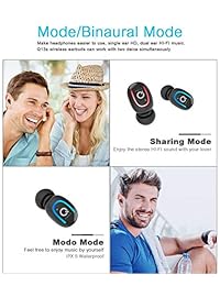 True Wireless Auriculares Bluetooth 5.0 Auriculares Impermeable 3D Sonido Estéreo con Graves Profundos Cancelación de Ruido Auriculares Inalámbrico Integrados Dual Micrófonos 600mAh Funda de Carga