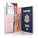 ACdream Passport Holder Cover, Leather Travel Wallet Case, RFID Blocking Document Organizer Protecrtor, with Slots for Credit Cards, Boarding Pass, for Women and Men, Rose Gold