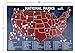 US National Parks Map Fridge Magnet - Travel Map of the United States - Magnetic Dry Erase Board (7