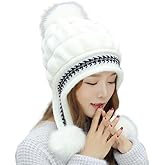 XYX Winter Warm Elastic Soft Ear Protection Knitted Sherpa Ski Hats Fleece Lined Peruvian Cover Ears Beanie Hat