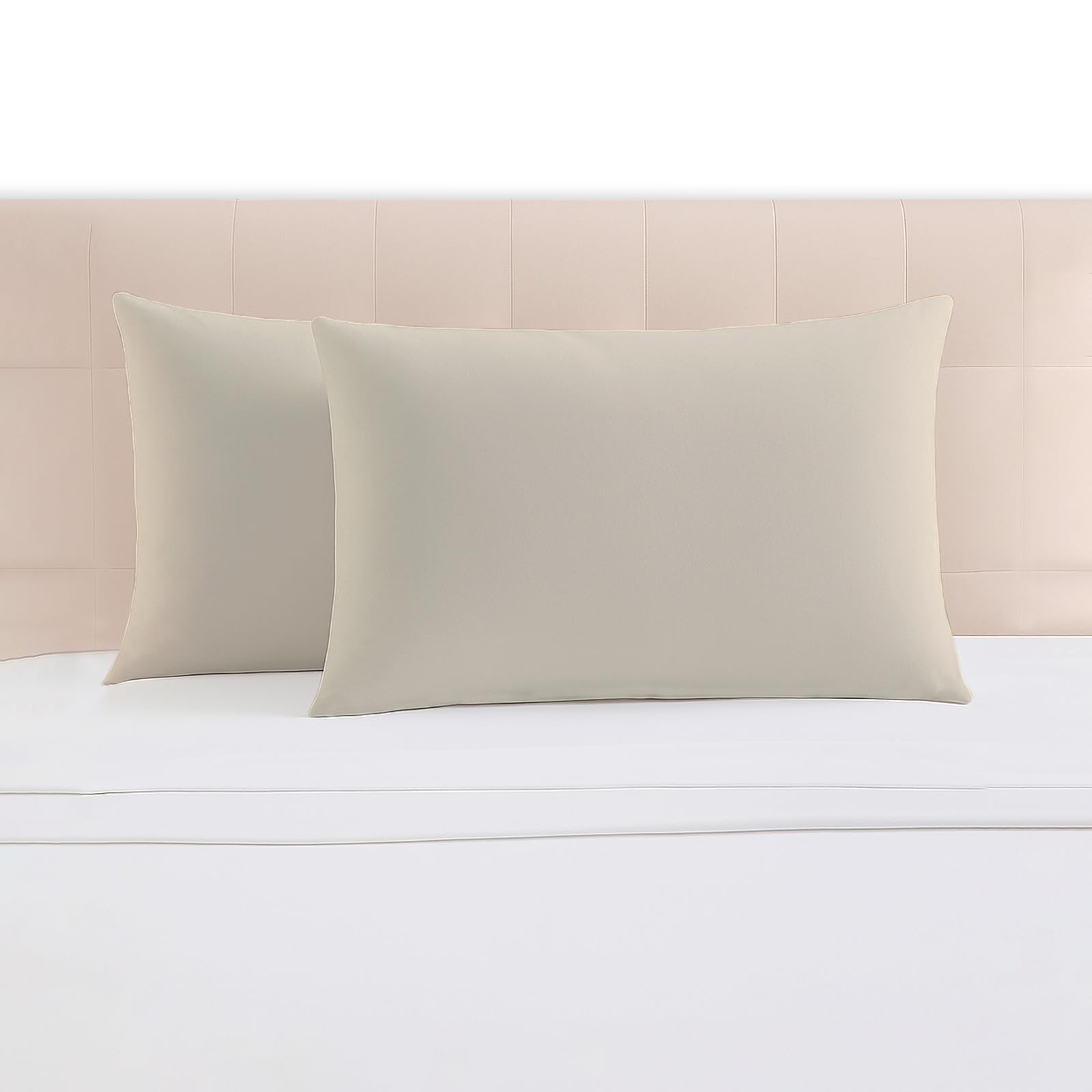 Pizuna Luxurious Cotton Housewife Pillowcases 2 Pack Simply Taupe 48x74cm, 1000 Thread Count Long Staple Combed Cotton Thick Pillow Cover, Soft Sateen Housewife Pillow Cases (Cooling Pillowcase)