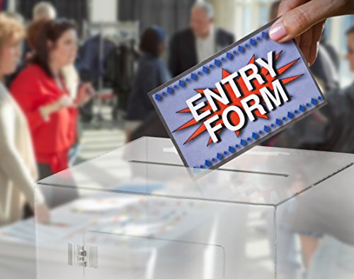 AdirOffice Acrylic Ballot Box Donation Box with Easy Open Rear Door (8x8x8, Clear)