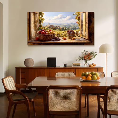 MHARTK66 Artistic Mountain Landscapes Pictures Modern Decoration 75x150cm | Window view, HD crisp, hand-stretched canvas, metal hooks, easy to clean and hang, suitable for various spaces.