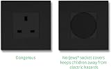 Norjews 20 Pack UK Plug Socket Covers Child Safety Black view 3