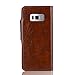 Galaxy S8 Case Folio Wallet Magnetic Detachable,SAVYOU 2 in1 Luxury Series Premium Vegan Leather Flip Wallet Card Holder with Kickstand Slim PC Back Cover for Samsung Galaxy S8 BROWN
