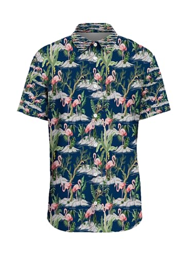 LuckLemocor Flamingo Beach Shirts for Men Hawaiian