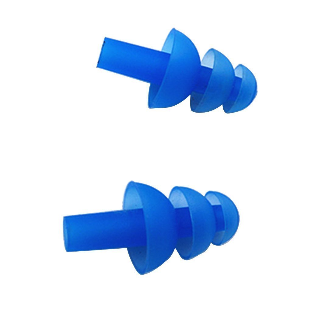 Bonnet de Bain pour Enfants, Lunettes de Natation avec 3 Nez Réglables et Protège-Oreilles Antibuée et antibrouillard pour Les Enfants (Bleu)