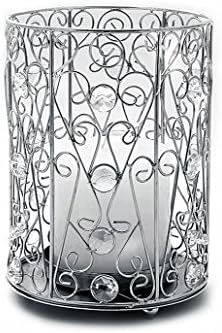 THE YELLOW DOOR Designer Metal And Crystal Candle Holder Candle Stand