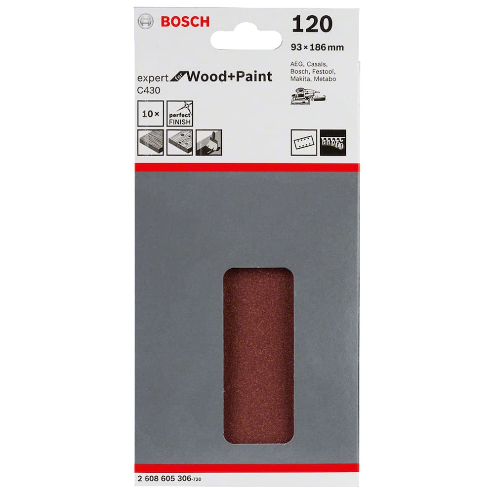 Bosch 2608605306 93 x 186 mm Sanding Sheets for Orbital Sanders