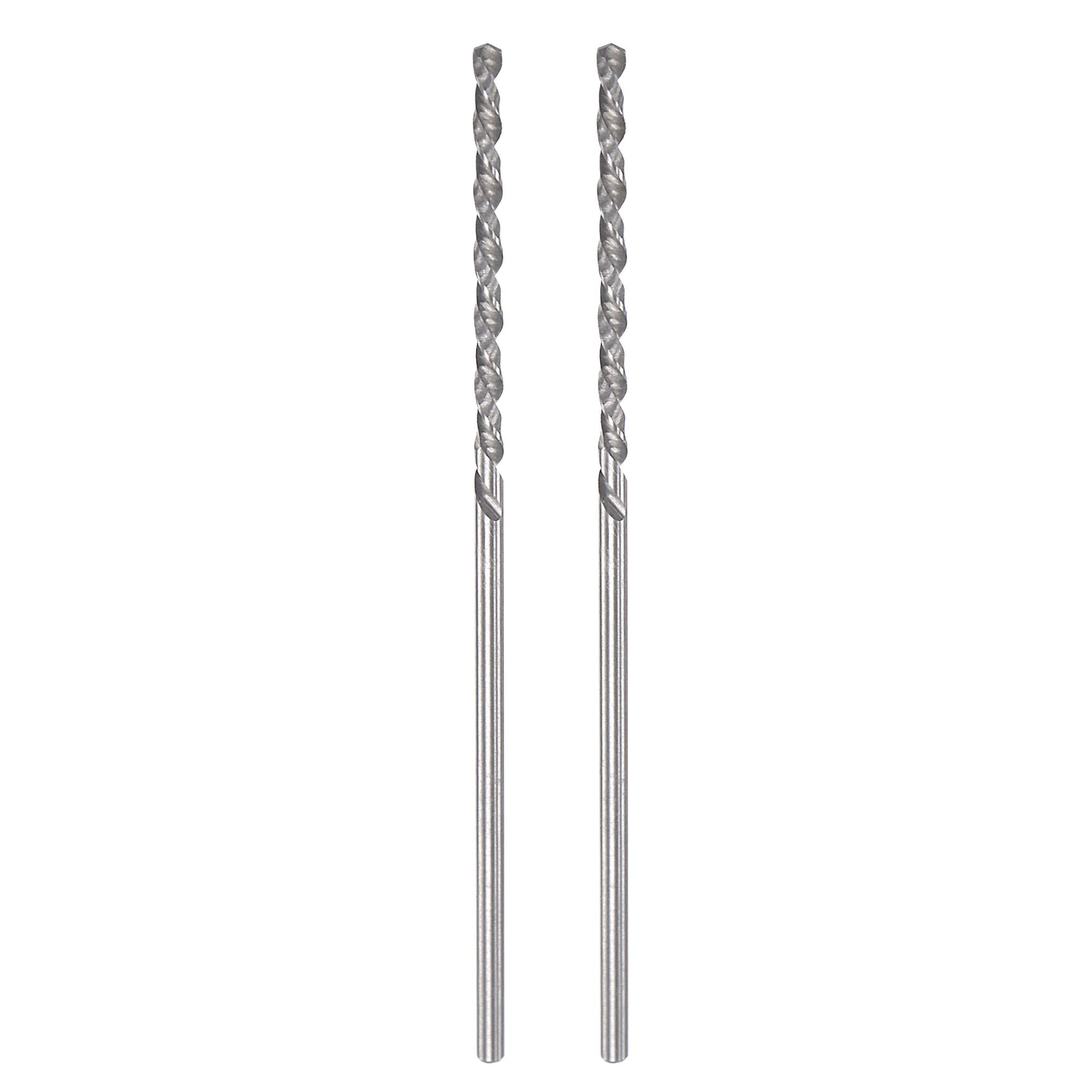 sourcing map Solid Carbide Twist Drill Bits 1.3mm, Metric Left Hand Spiral Flutes Straight Shank Tungsten Steel Drilling Tool for Stainless Steel Alloy Metal, 2pcs